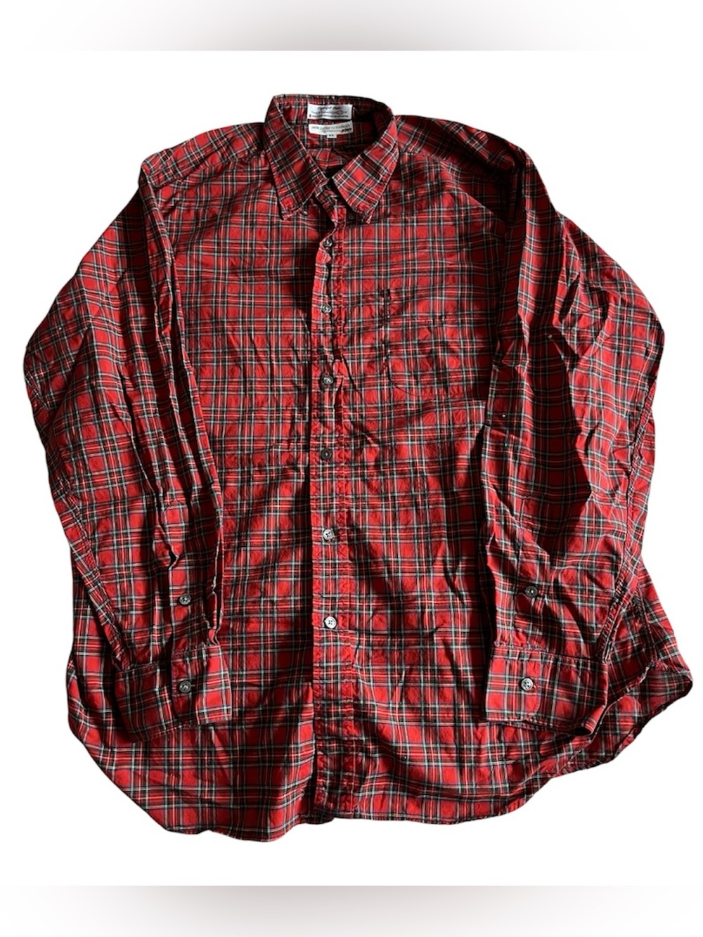 Vintage Bergdorf Goodman 745 Collection Dejaroyal‎ Poplin Plaid Button Shirt XL